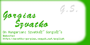 gorgias szvatko business card